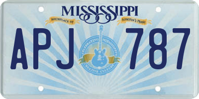 MS license plate APJ787