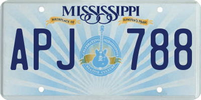 MS license plate APJ788