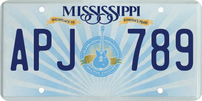 MS license plate APJ789
