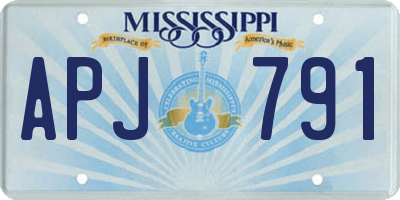 MS license plate APJ791