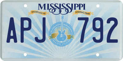 MS license plate APJ792