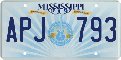 MS license plate APJ793