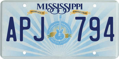 MS license plate APJ794