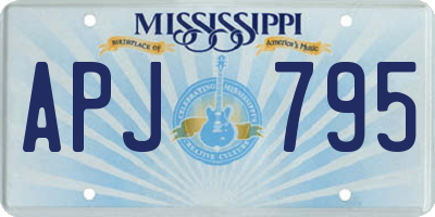 MS license plate APJ795
