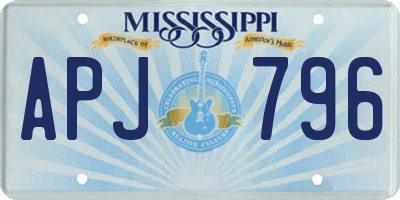MS license plate APJ796