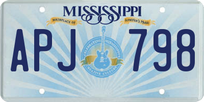 MS license plate APJ798