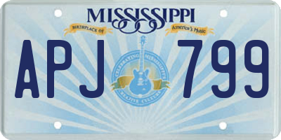 MS license plate APJ799