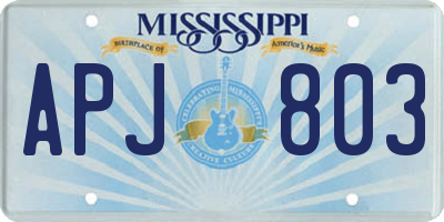 MS license plate APJ803