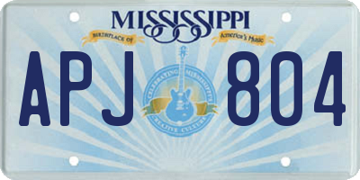 MS license plate APJ804