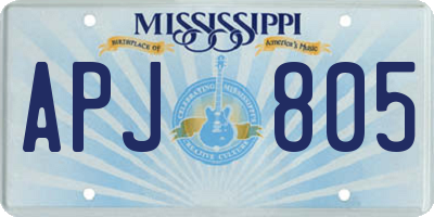 MS license plate APJ805