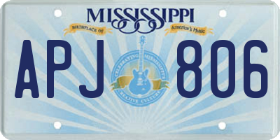 MS license plate APJ806