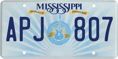 MS license plate APJ807