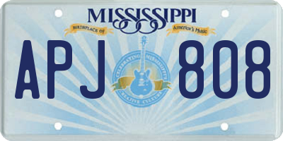 MS license plate APJ808