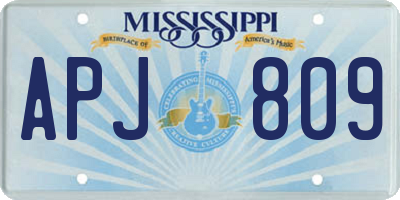 MS license plate APJ809