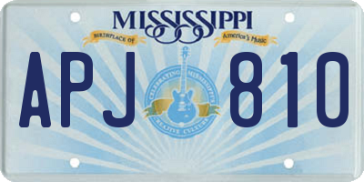 MS license plate APJ810