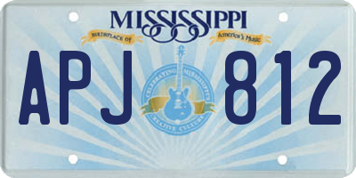 MS license plate APJ812