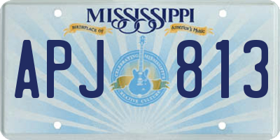 MS license plate APJ813