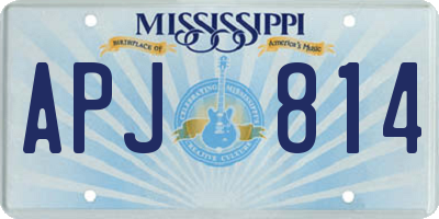 MS license plate APJ814