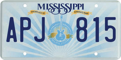 MS license plate APJ815