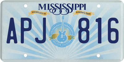 MS license plate APJ816