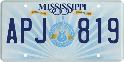 MS license plate APJ819