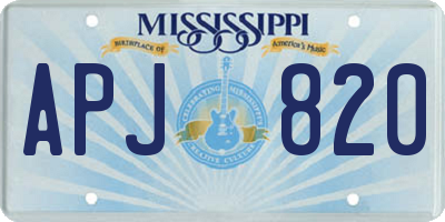 MS license plate APJ820