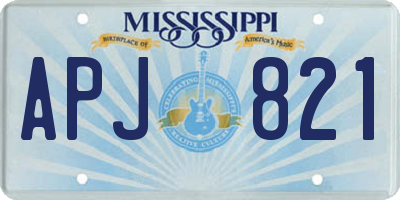 MS license plate APJ821