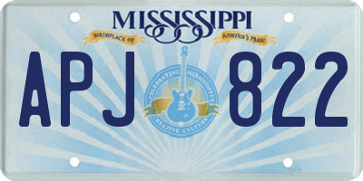 MS license plate APJ822