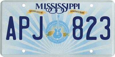 MS license plate APJ823