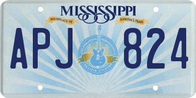 MS license plate APJ824
