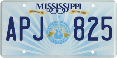 MS license plate APJ825