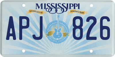 MS license plate APJ826