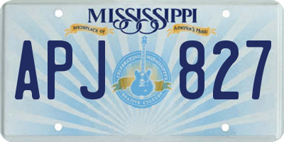 MS license plate APJ827