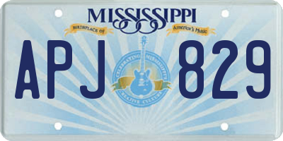 MS license plate APJ829
