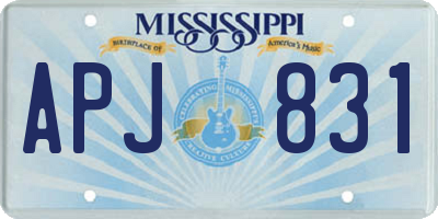 MS license plate APJ831