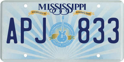 MS license plate APJ833