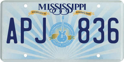 MS license plate APJ836