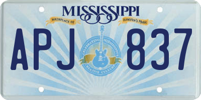 MS license plate APJ837
