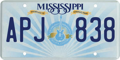 MS license plate APJ838