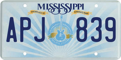MS license plate APJ839