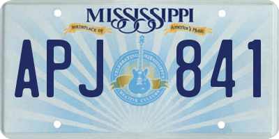 MS license plate APJ841