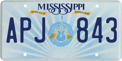 MS license plate APJ843