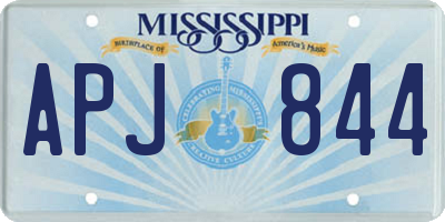 MS license plate APJ844