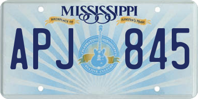 MS license plate APJ845