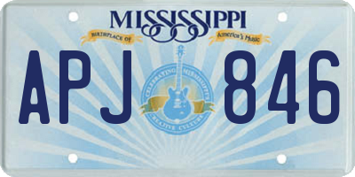 MS license plate APJ846