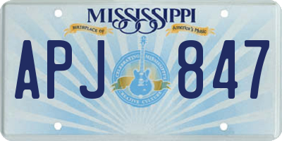 MS license plate APJ847
