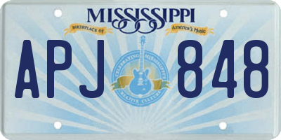 MS license plate APJ848
