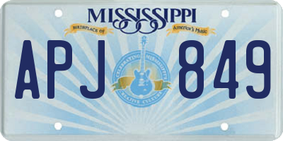 MS license plate APJ849