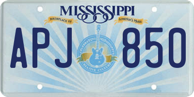 MS license plate APJ850