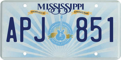 MS license plate APJ851